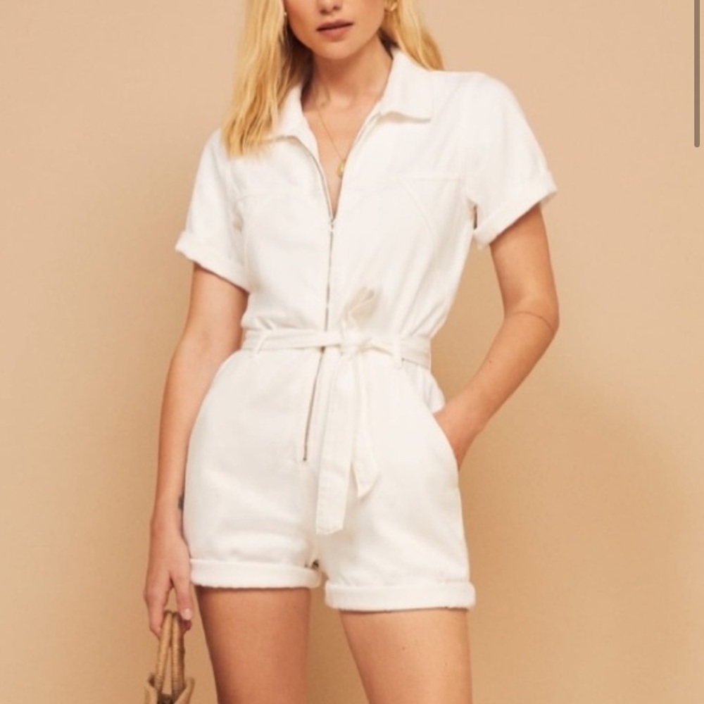 REFORMATION JEANS Sadie White Romper 2